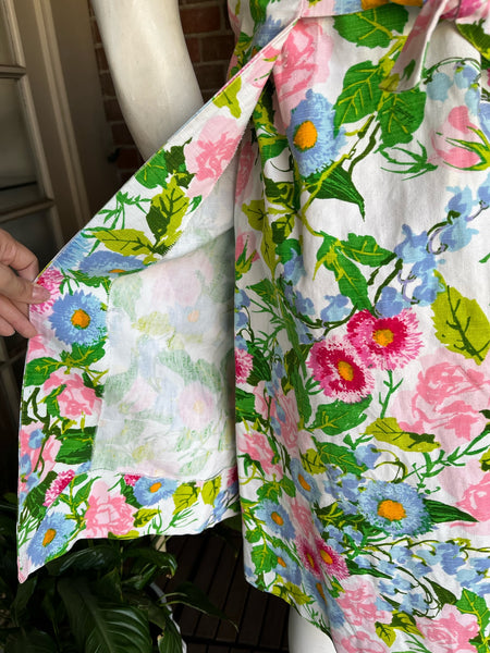 1960s Italian Floral Pinafore