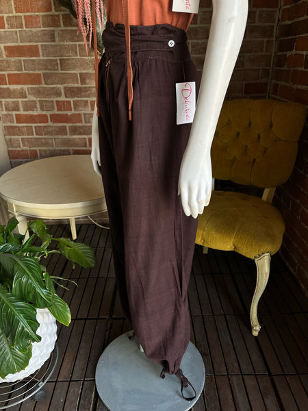 1970s Mocha High-Waisted Cotton Pants by Judy’s