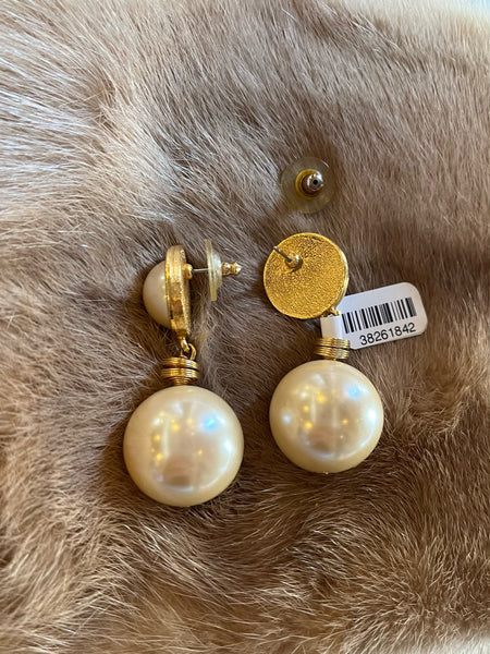 1990s Large Pearl Drop Earrings
