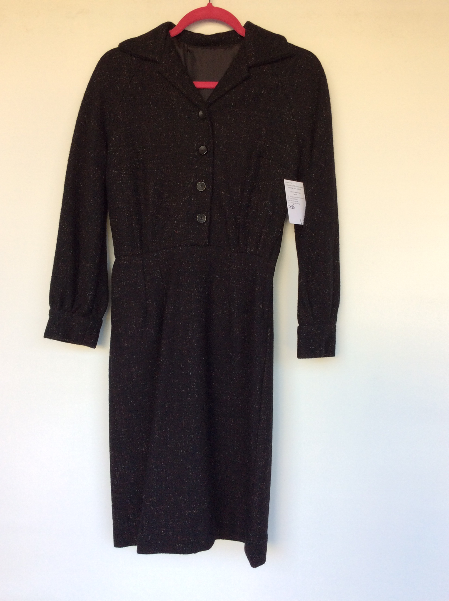 1950 black coat dress