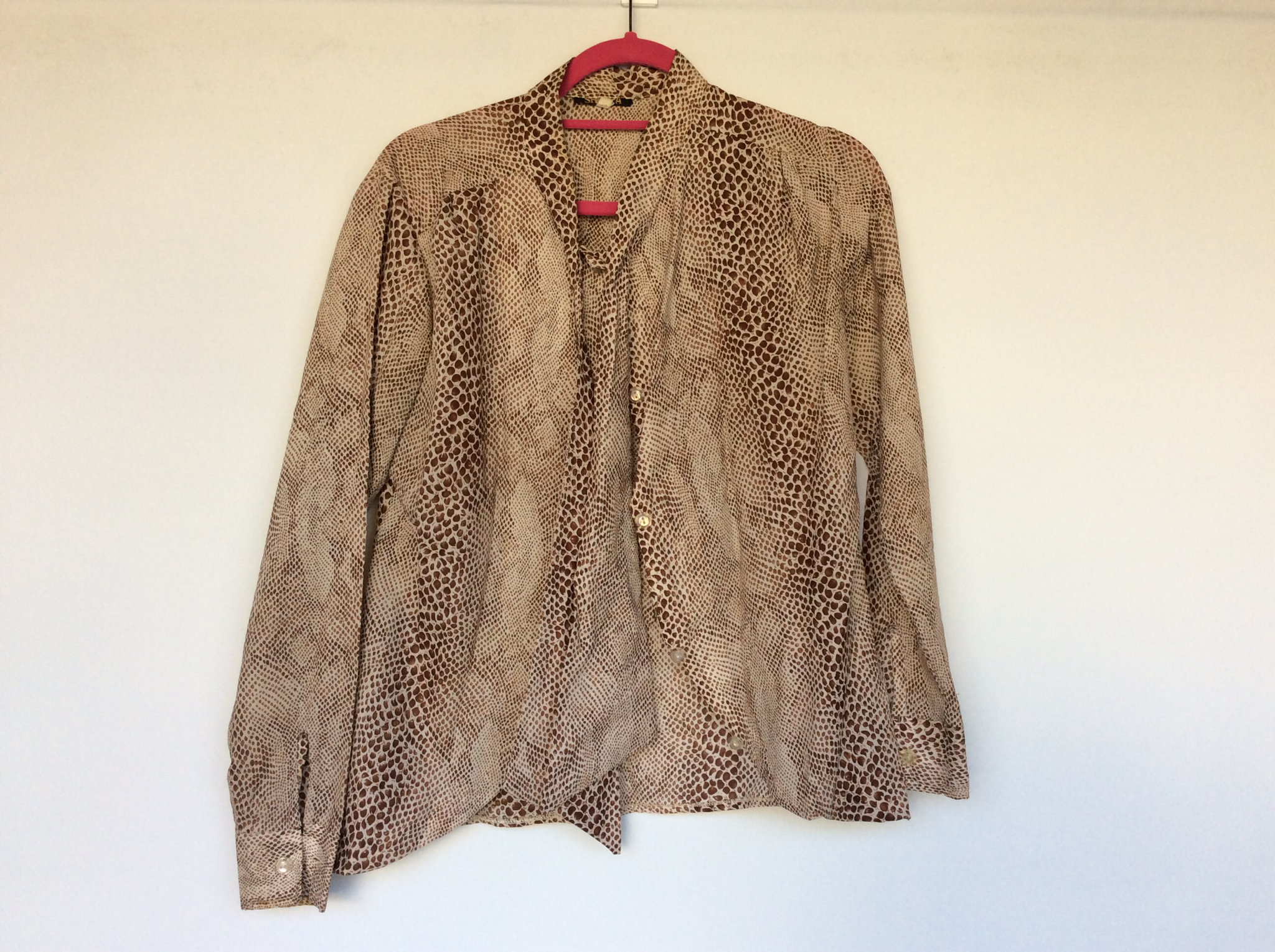 Snake print long sleeve blouse