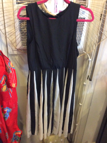 80s black and white sheer dress