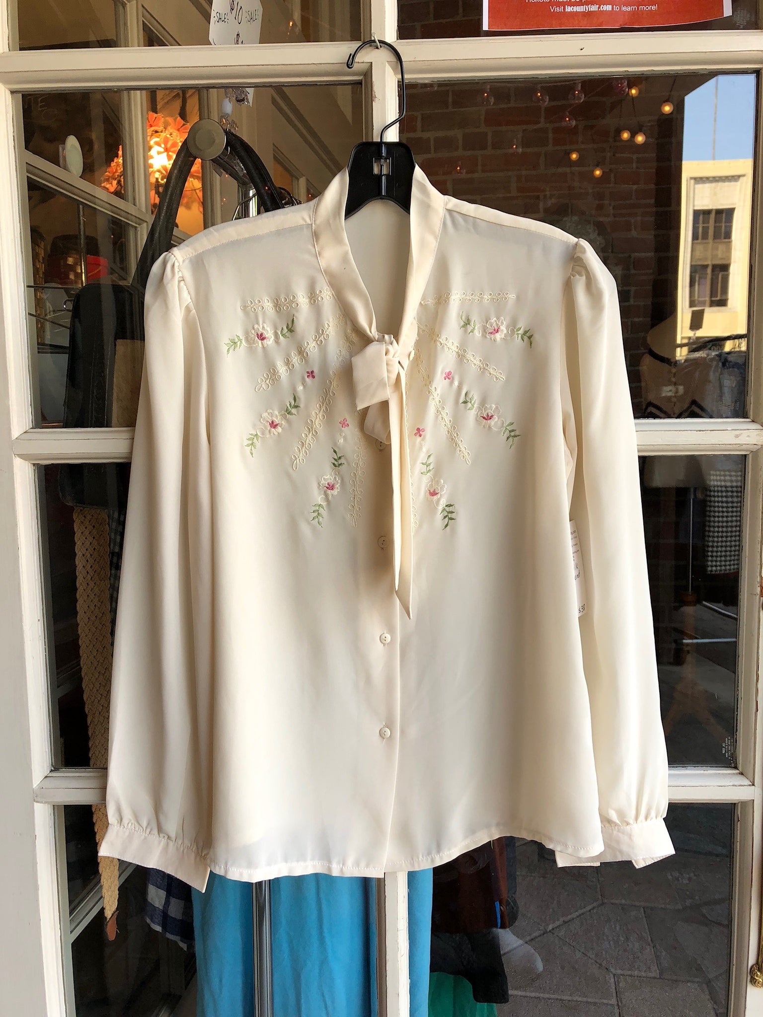 1970s Silk Embroidered Blouse