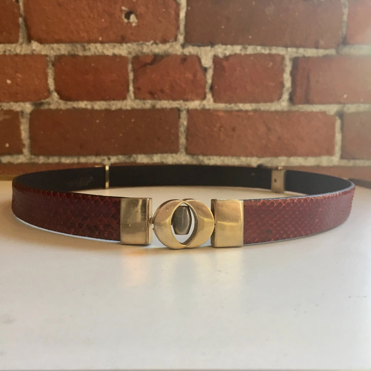 Red Snakeskin Belt