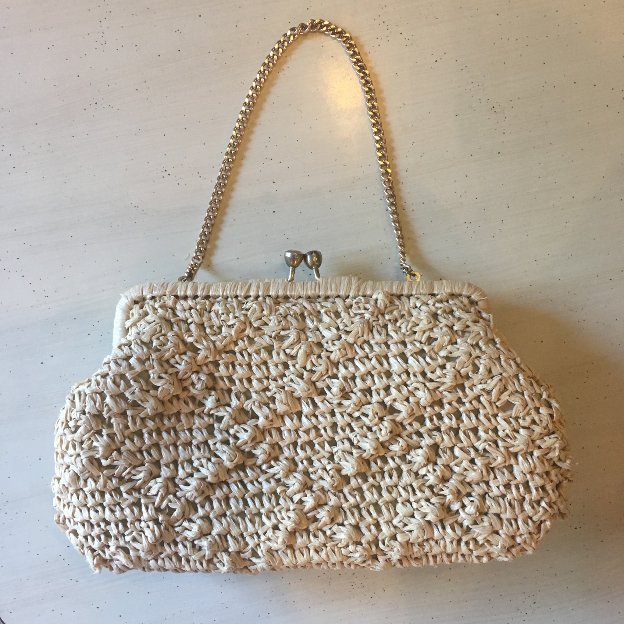 1960s Mini Straw Bag