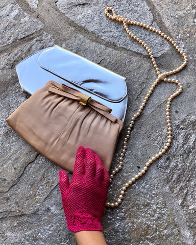 Nude Satin Clutch