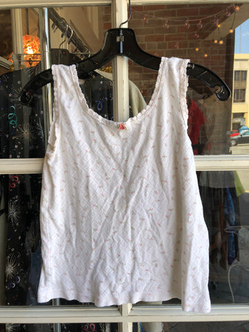 vintage sweet floral cotton tank