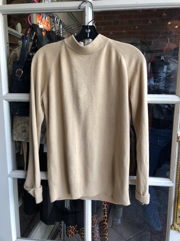 oatmeal mock turtleneck sweater