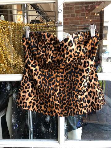 Leopard Bustier Top