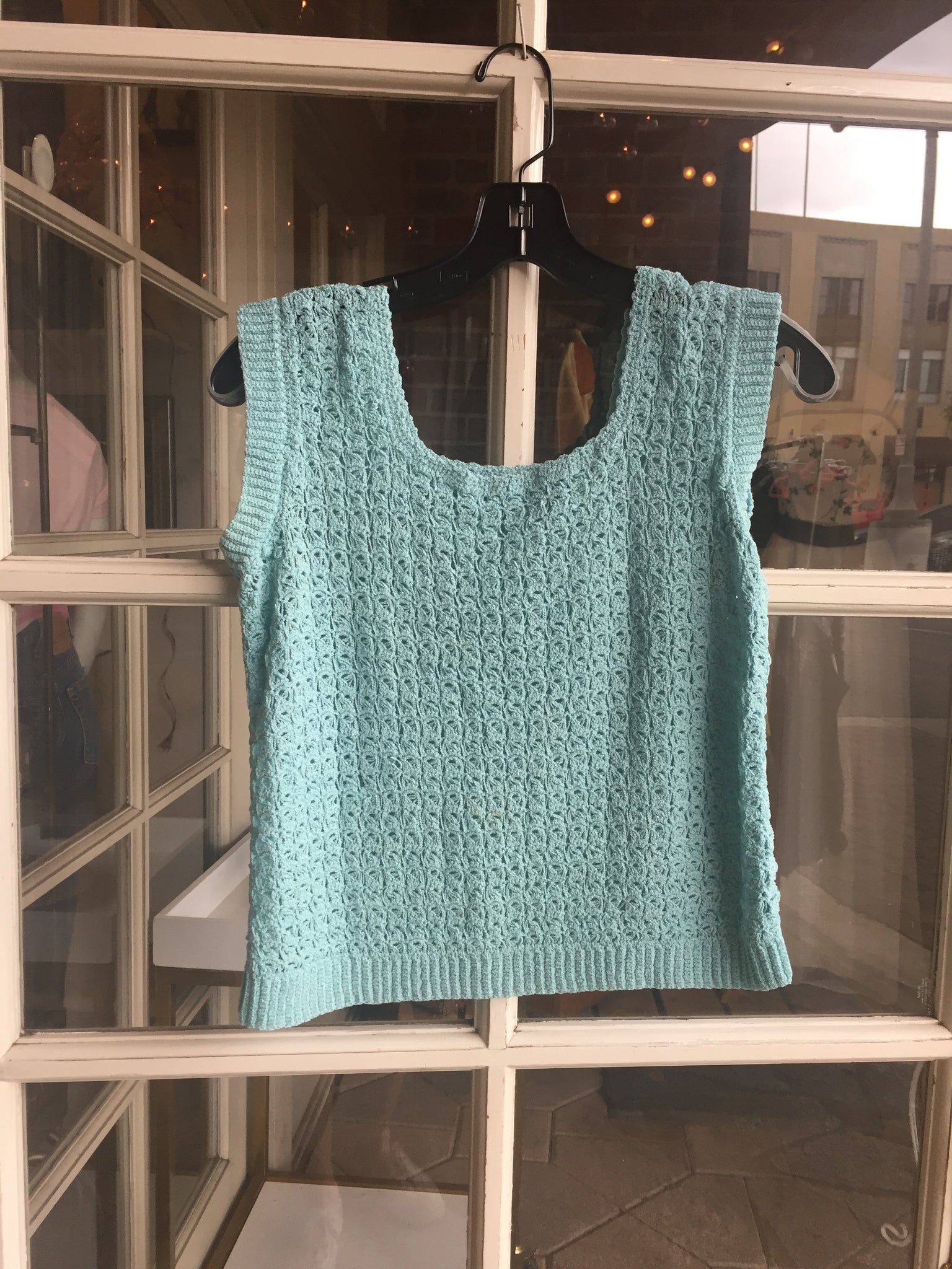 1960s baby blue knit top