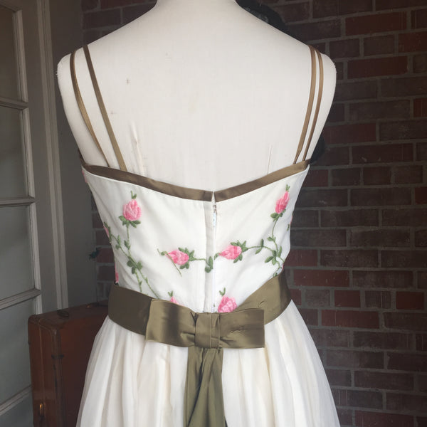 1950s Rose Emma Domb Sweetheart Dress