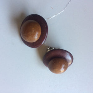 Wooden Button Earrings