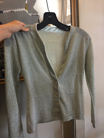 1960s Light Blue Lurex Cardigan