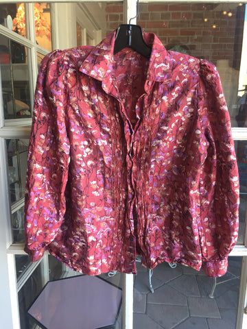 1980s silk cherry blossom top