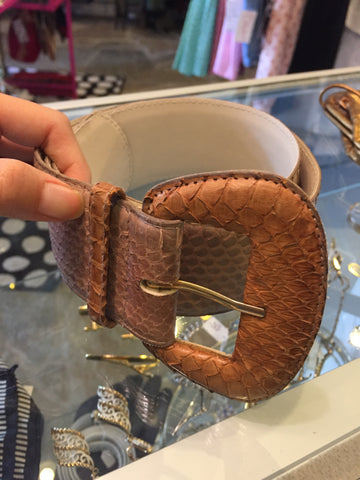 nude snake skin belt