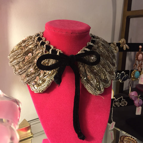 silver sequin collar