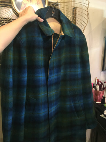 1960s mens wool plaid jacket