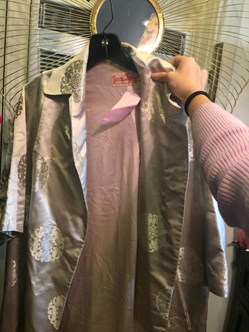 1960s ivory silk chinese coat