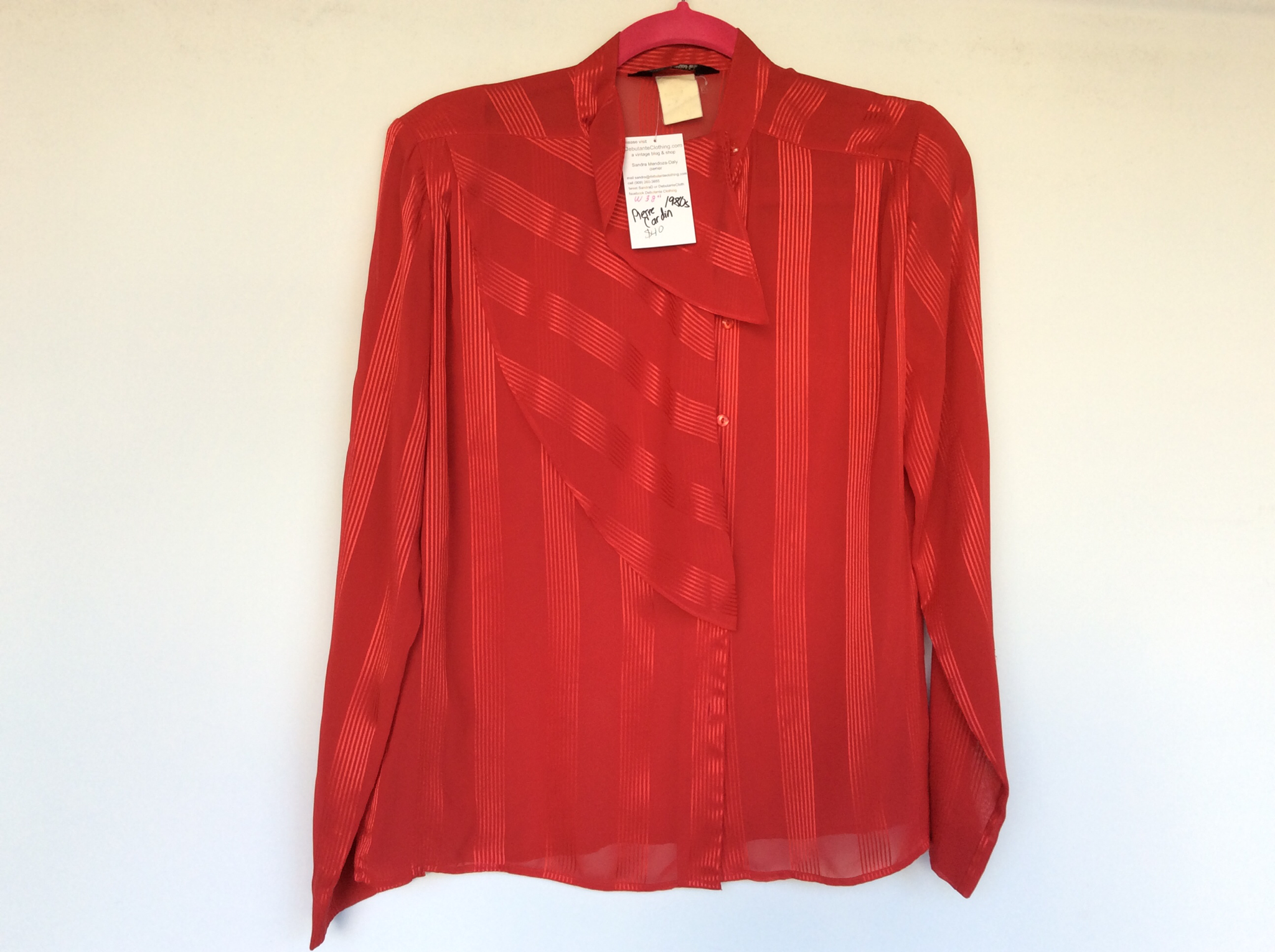 1980 Pierre cardin  red blouse