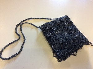 Black beaded sequin purse