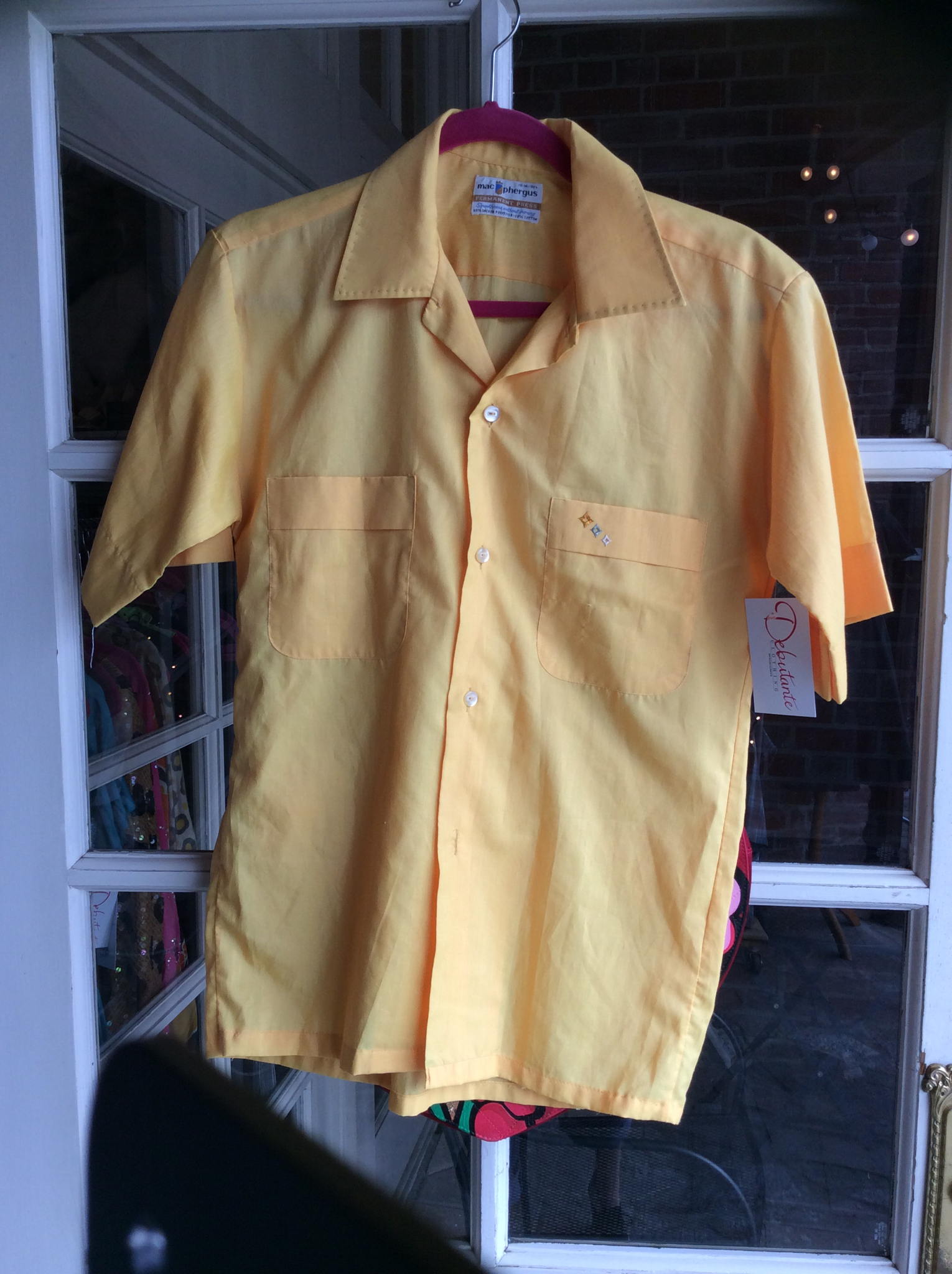 Yellow Short sleeve mens shirt