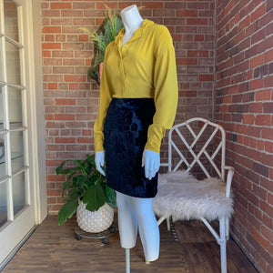 1980s Versace Floral Velvet Mini Skirt