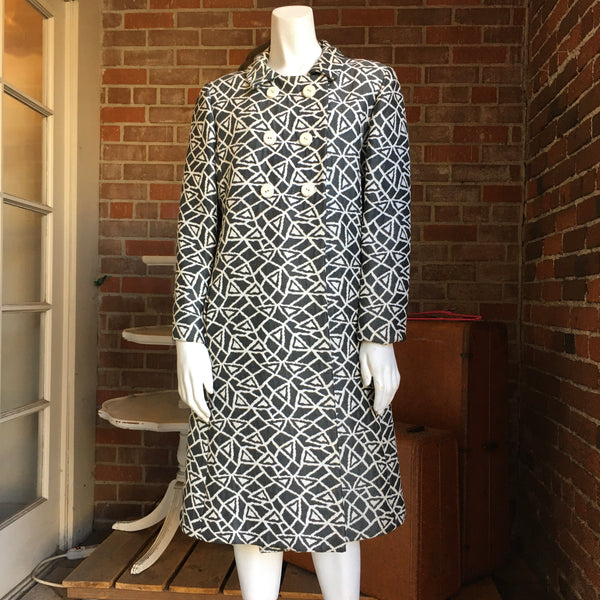 Vintage Abstract Print Coat