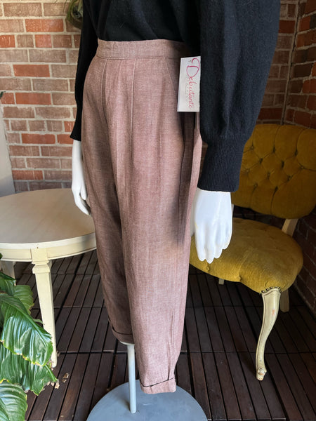 1950s Deadstock Taupe Clam Digger Pants