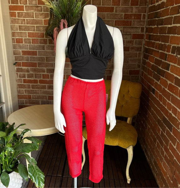 1980s Red Mesh Pants