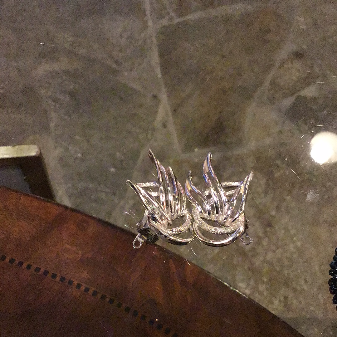 1950s Emmons Silver Clip Earrings
