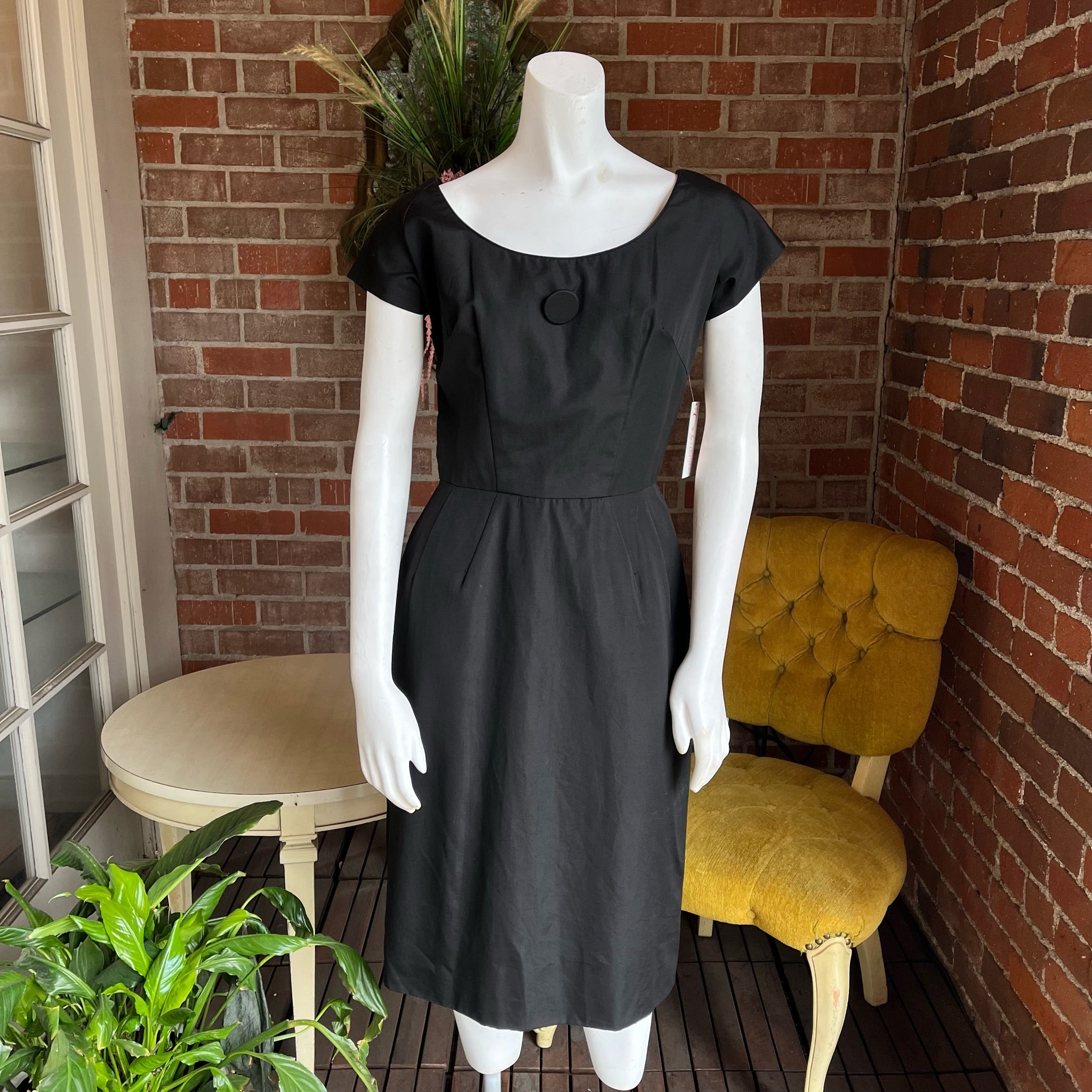 1950s Black Wiggle Dress