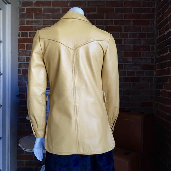 1970s Butterscotch Peter Caruso Leather Blazer