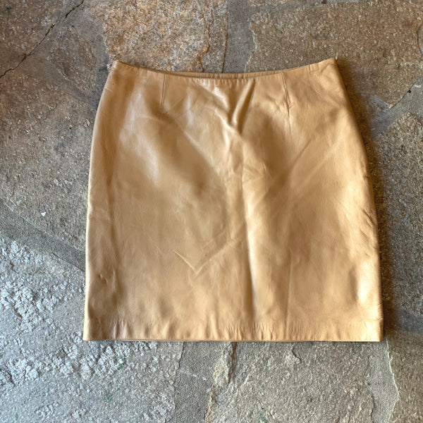 Jill Stuart Camel Leather Skirt