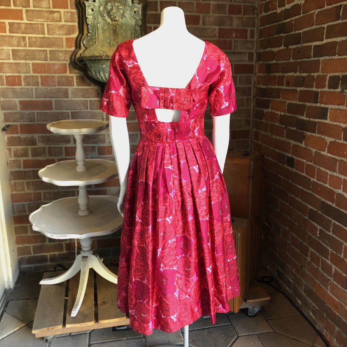 1960s silk floral vintage dress peek a boo by Toni Edwards