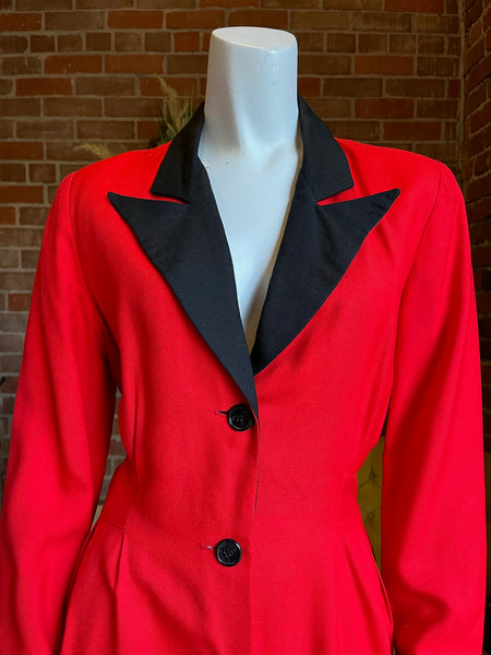 1980s Christian Dior Red and Black Dress
