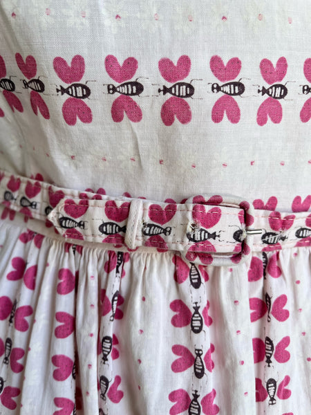 1960s Pink Butterfly Novelty Dress