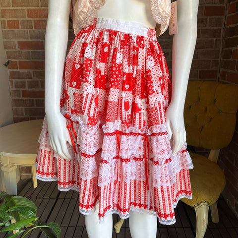1950s Heart Print Skirt