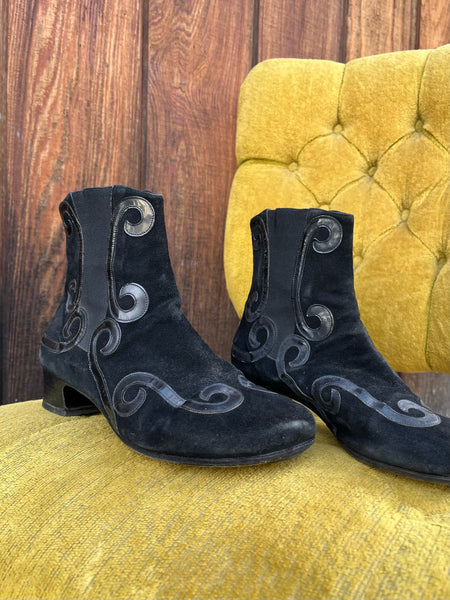 1990s Peter Fox Suede Ankle Boots