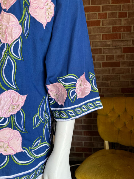 Vintage Embroidered Floral Shacket