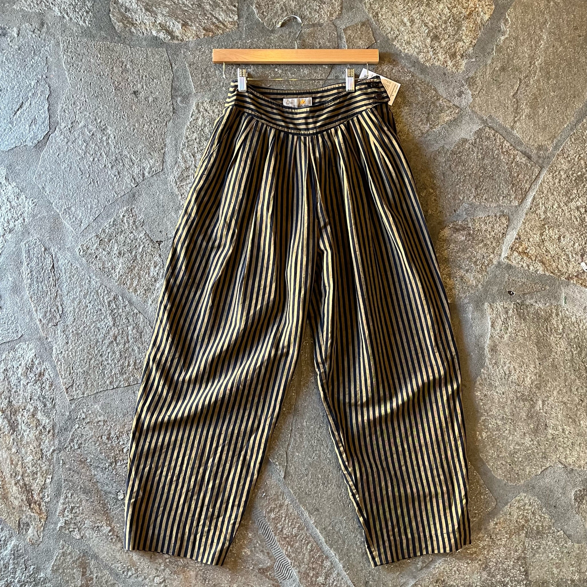 パンツ 80s vintage stripe Slacks vleAlaville 1980s Striped Clam Digger Pants