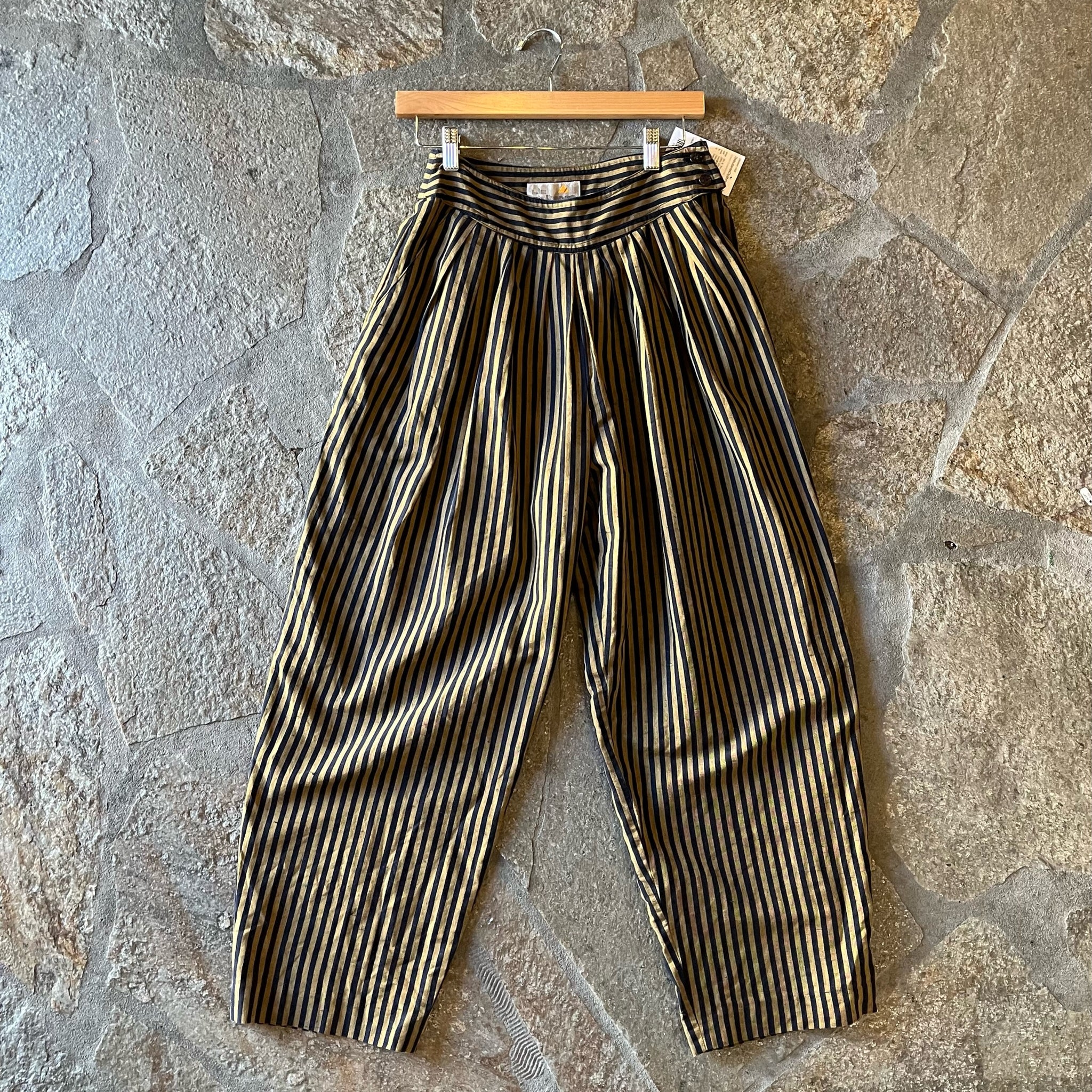 1980s Striped Clam Digger Pants