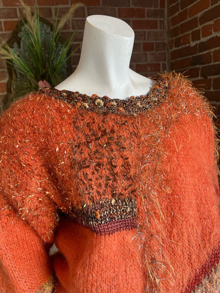 Vintage Orange Mohair Sweater