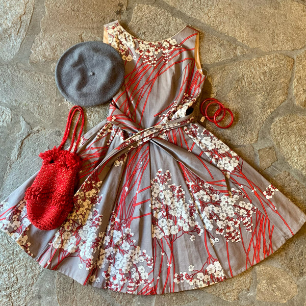 1970s Cherry Blossom Dress