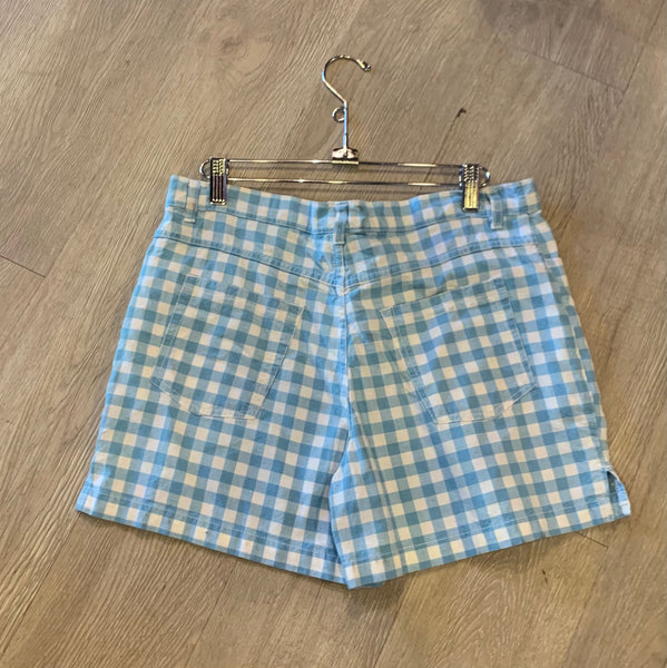 1990s does 1950s Blue Gingham Shorts