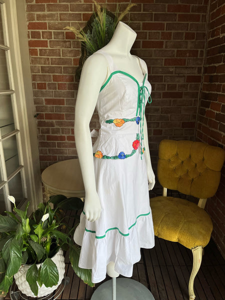 1970s Cotton Pansy Dress