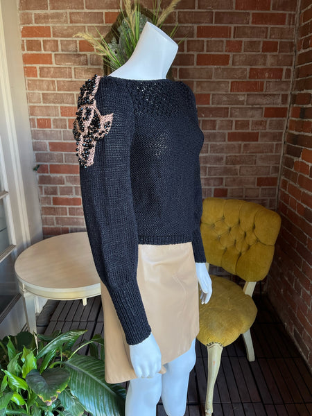 1980s Beaded Knit Sweater