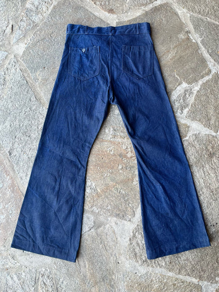 1970s Sea Farer Flared Dungarees Jeans