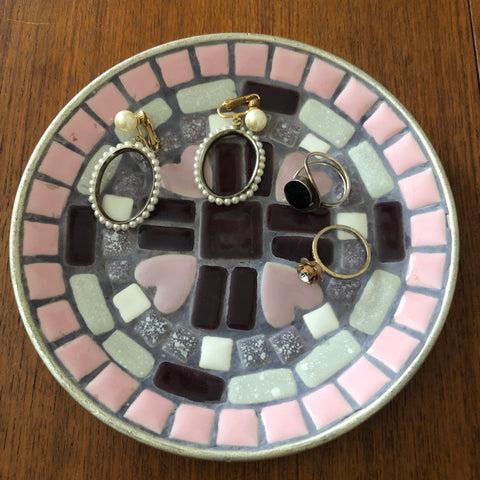 Mid Century Pastel Mosaic Trinket Dish
