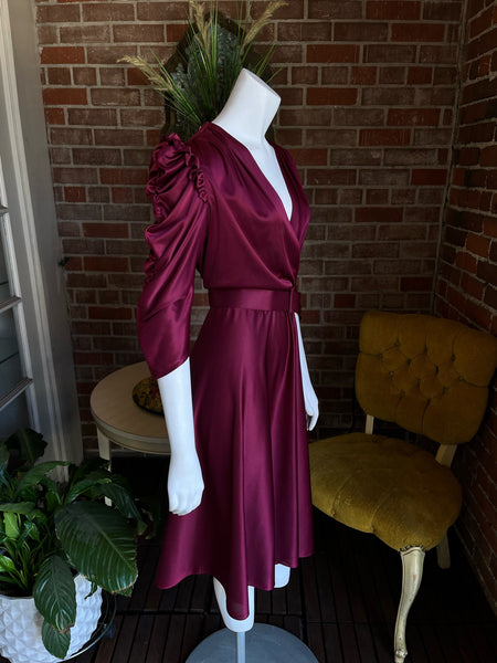 1970s does 1940s Cranberry Dress