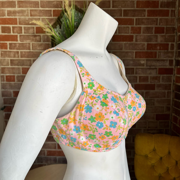 1960s Floral Bikini Top